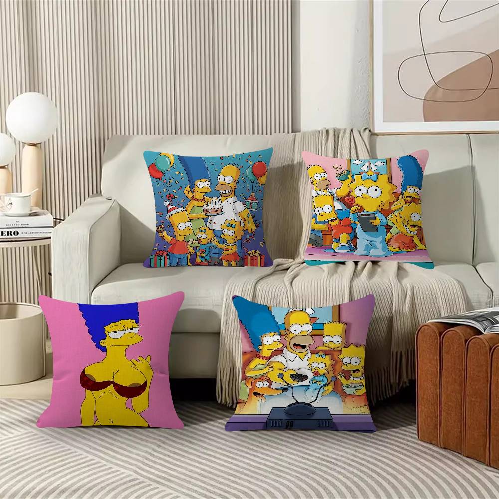 Home Art Textiles - Anime S-Simpsonss Cartoon Art Cushion Cover
