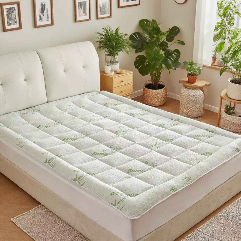 Mattress Pad Topper - Queen Size Bamboo Viscose Mattress Topper,