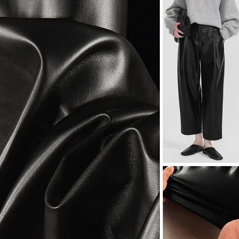 Suede PU Leather Fabric Black  - Home Textiles Wholesale ulasan dan harga
