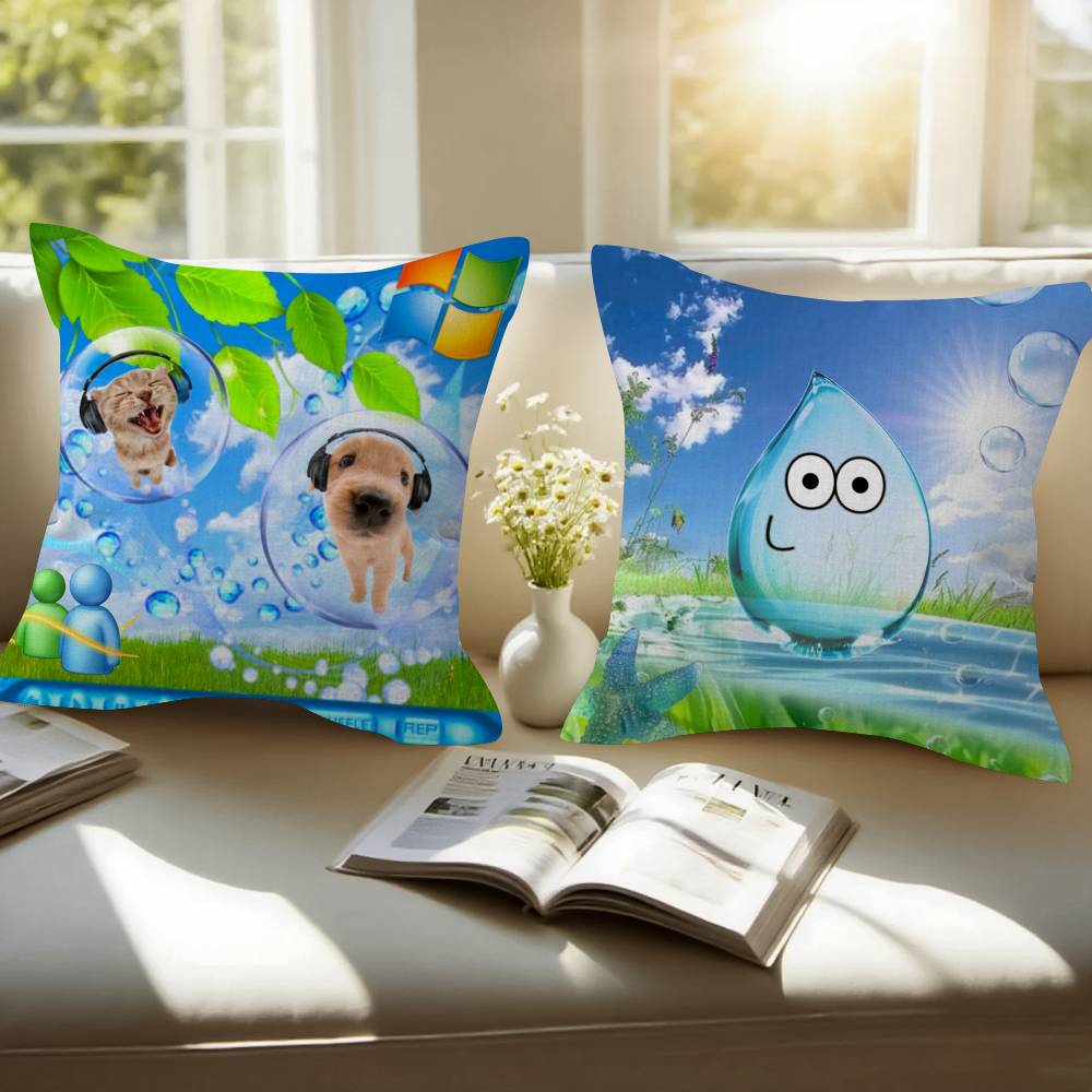 Frutiger Aero Art cushion  Pil - Home Art Textiles ulasan dan harga