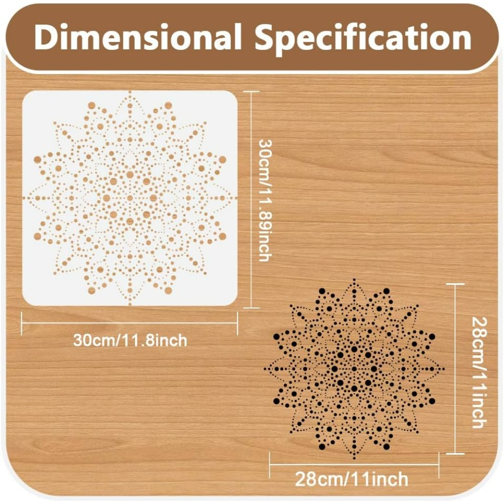 Dot Mandala Stencil Template 1 - Home Textiles Products ulasan dan harga