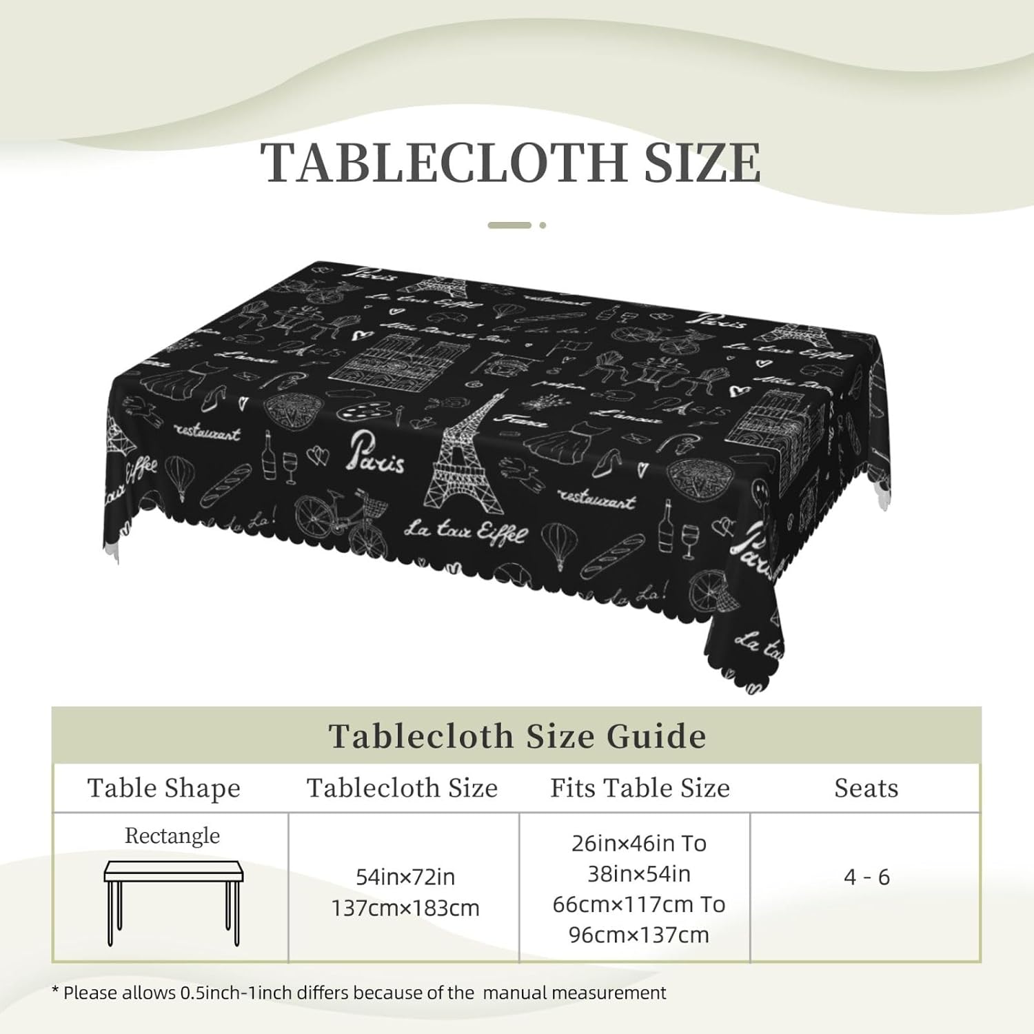 Eiffel Tower Tablecloth France - Home Textiles Paris ulasan dan harga