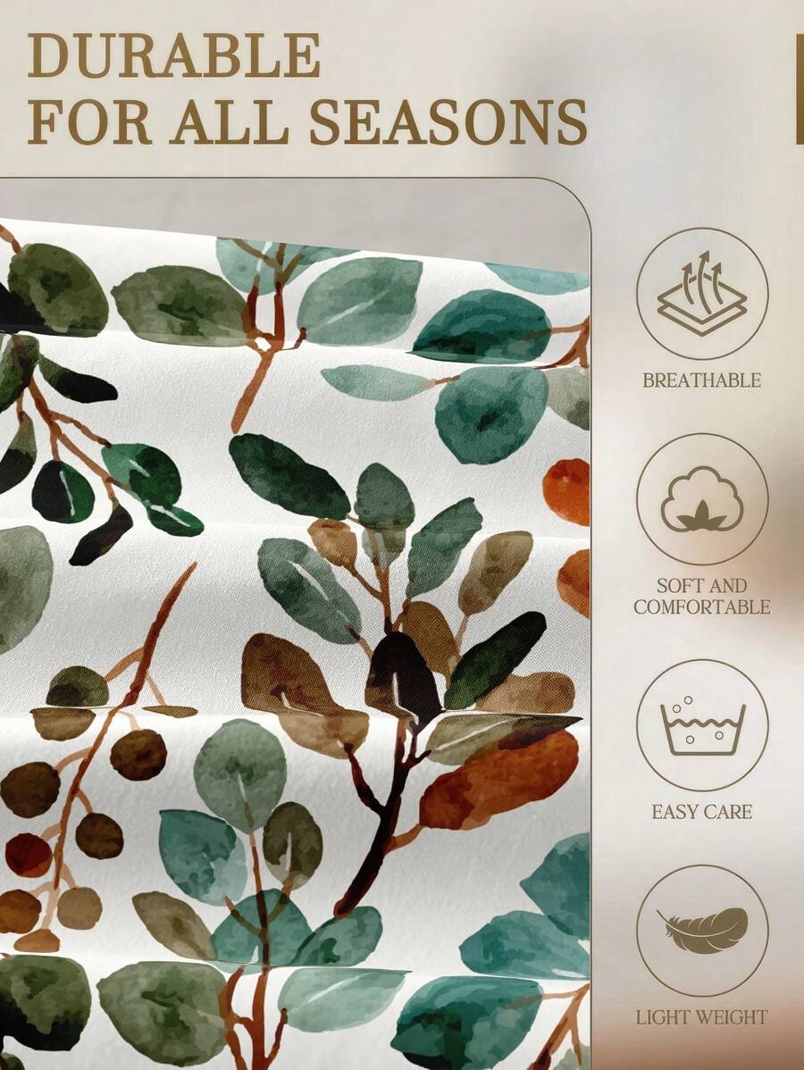 Floral Leaf Printed Fitted She - Fitted Sheet Deep ulasan dan harga