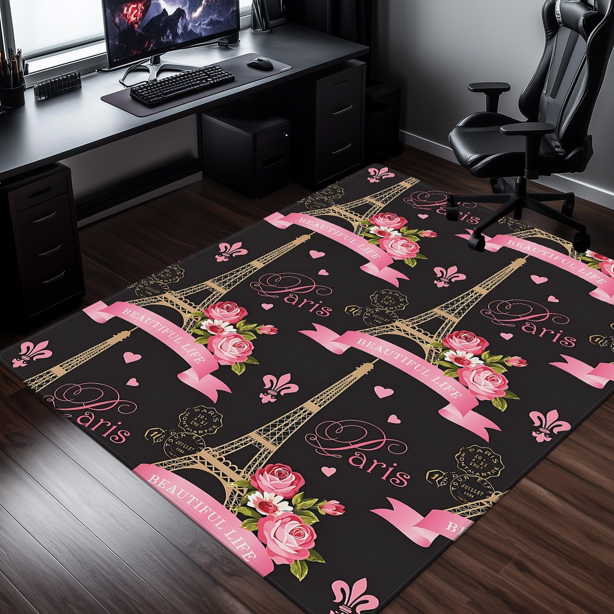 Paris Eiffel Tower Rose Pink C - Home Textiles Paris ulasan dan harga