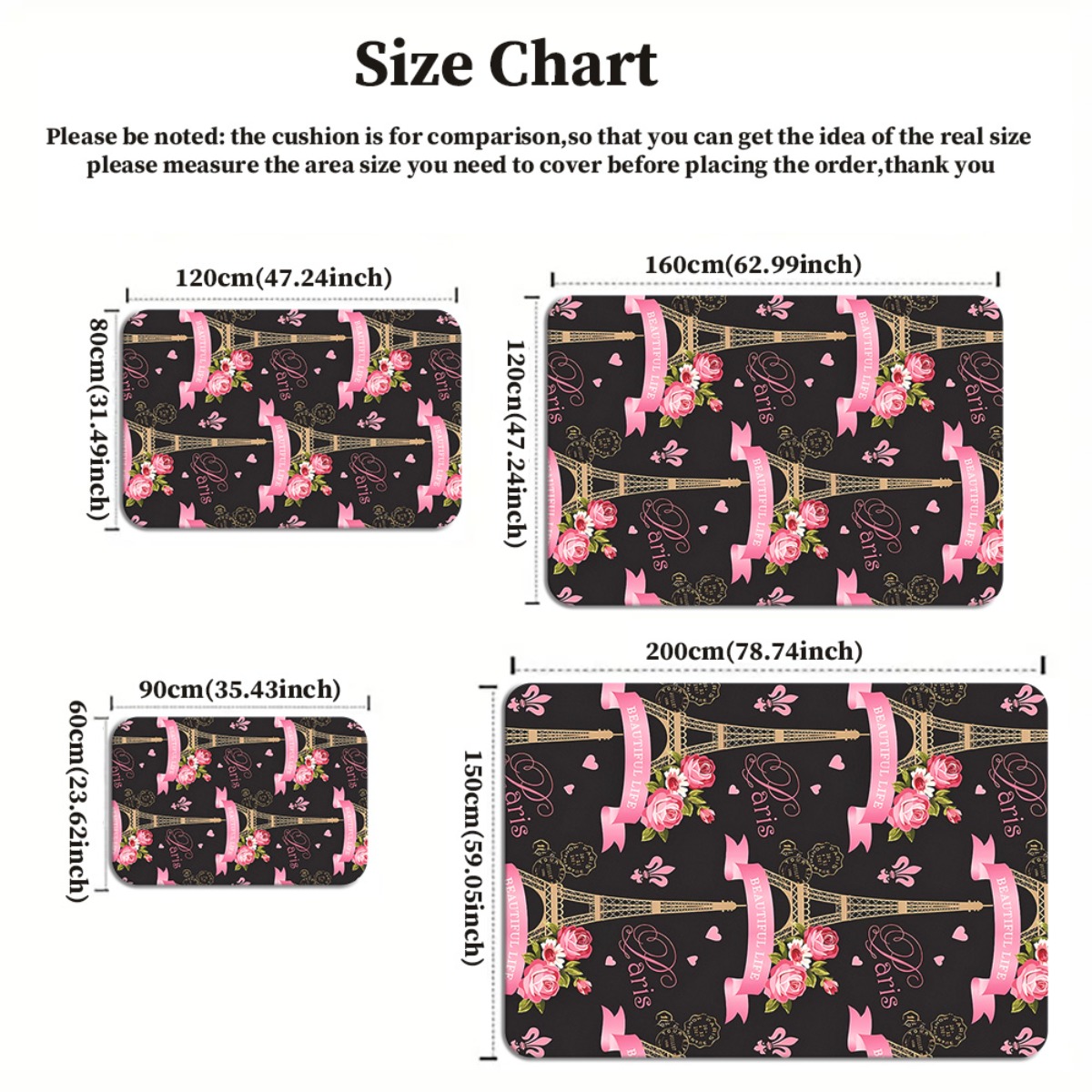 Paris Eiffel Tower Rose Pink C - Home Textiles Paris ulasan dan harga