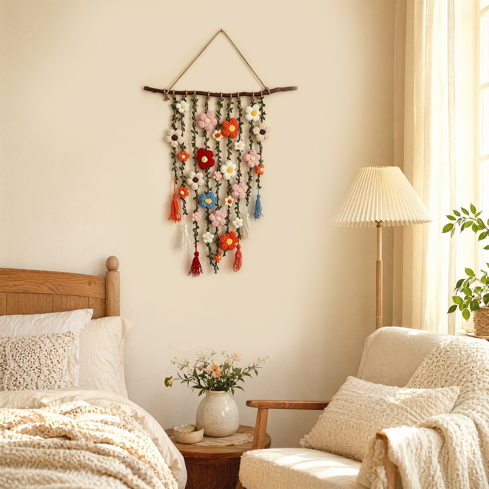 Crochet Woven Garden Boho Flor - Home Art Textiles ulasan dan harga