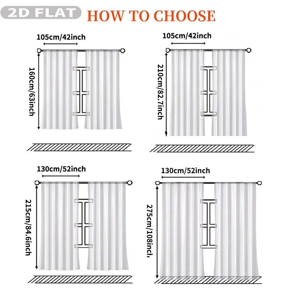 Custom 2D Flat 2pcs Sheer Curt - Home And Textiles ulasan dan harga
