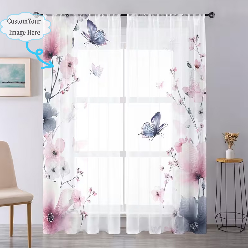 Custom 2D Flat 2pcs Sheer Curt - Home And Textiles ulasan dan harga