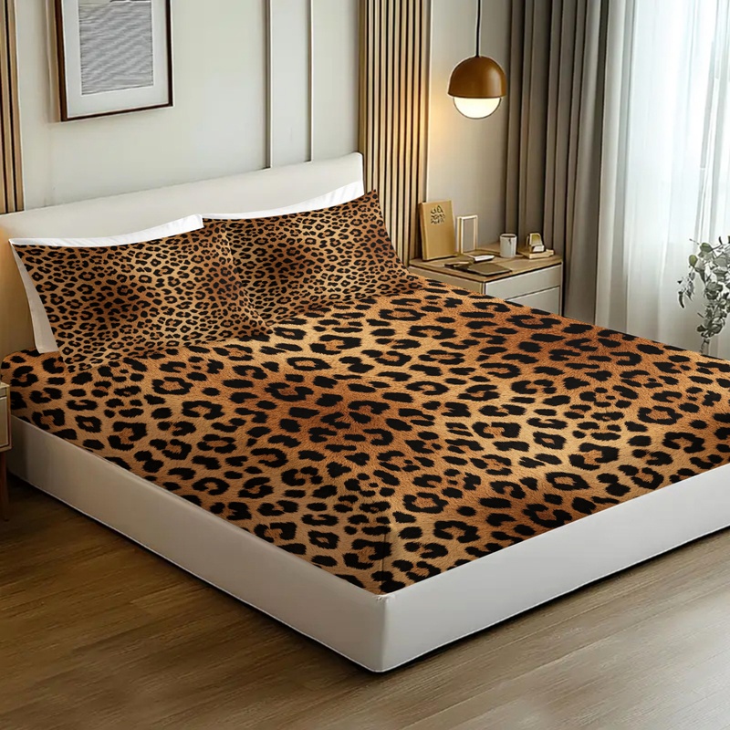3Pcs Fitted Sheet Set,Retro Le - Fitted Sheet Deep ulasan dan harga