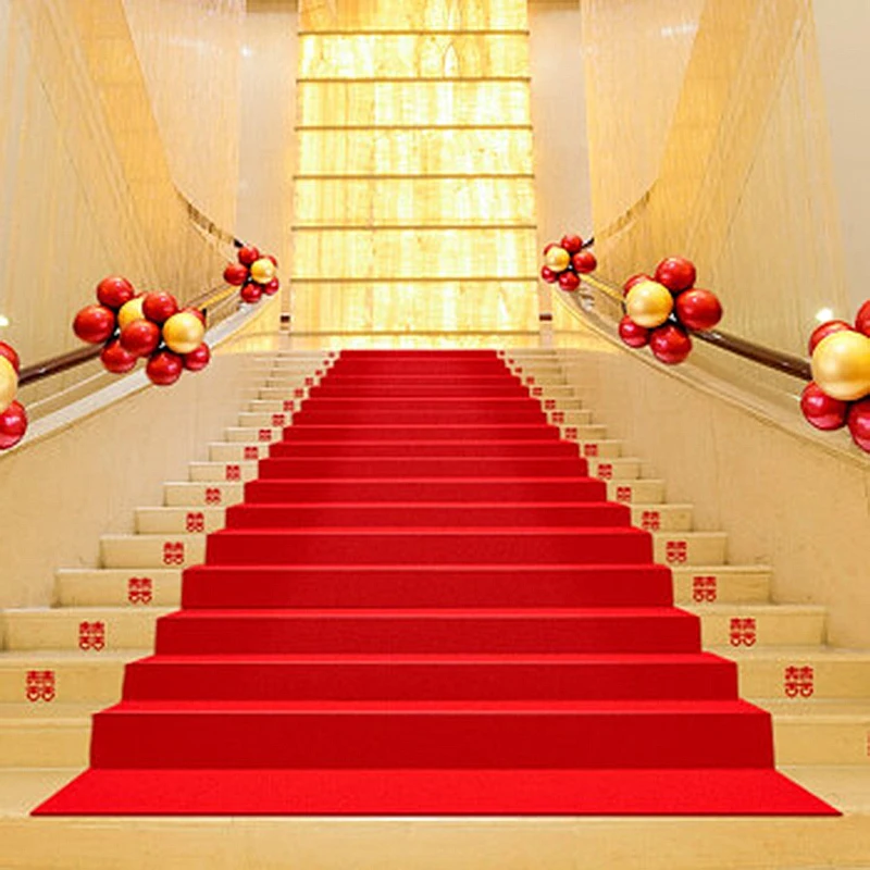 Red Wedding Carpet Thick Mater - Home Textiles Exhibition ulasan dan harga
