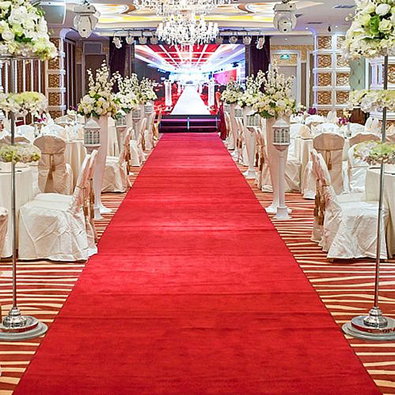 Red Wedding Carpet Thick Mater - Home Textiles Exhibition ulasan dan harga