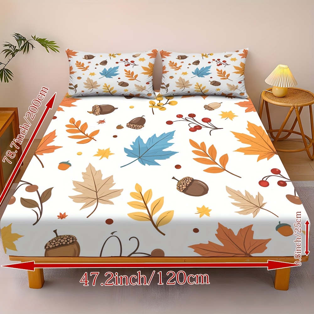 Autumn Leaves and Chestnut Bed - Fitted Sheet Deep ulasan dan harga