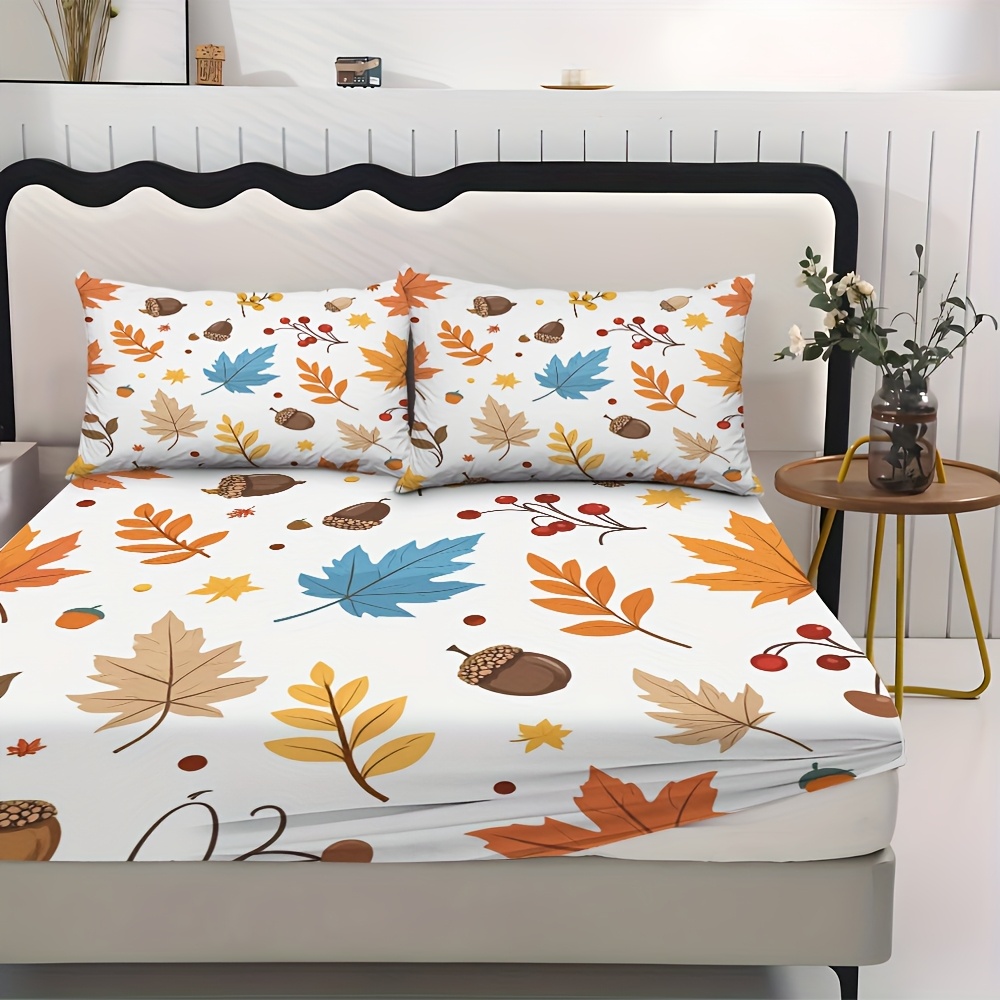 Autumn Leaves and Chestnut Bed - Fitted Sheet Deep ulasan dan harga