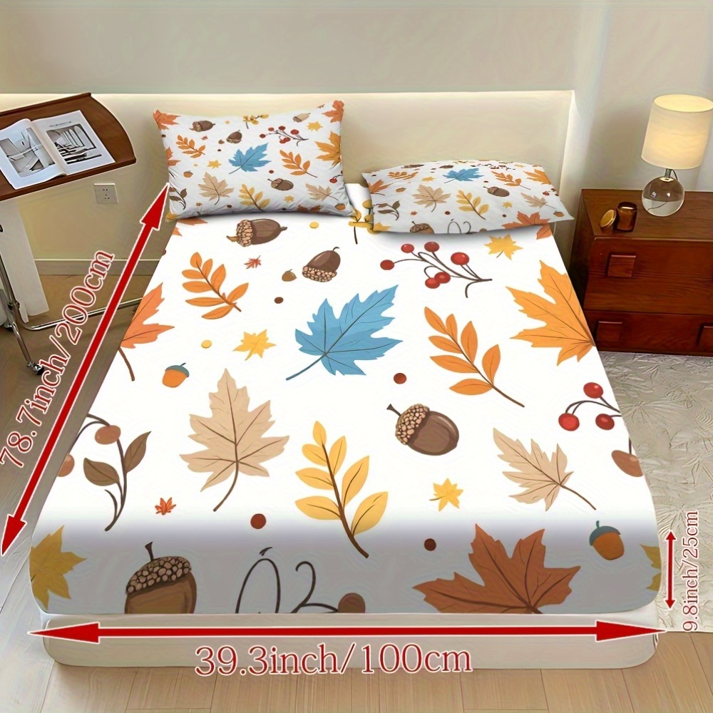 Autumn Leaves and Chestnut Bed - Fitted Sheet Deep ulasan dan harga