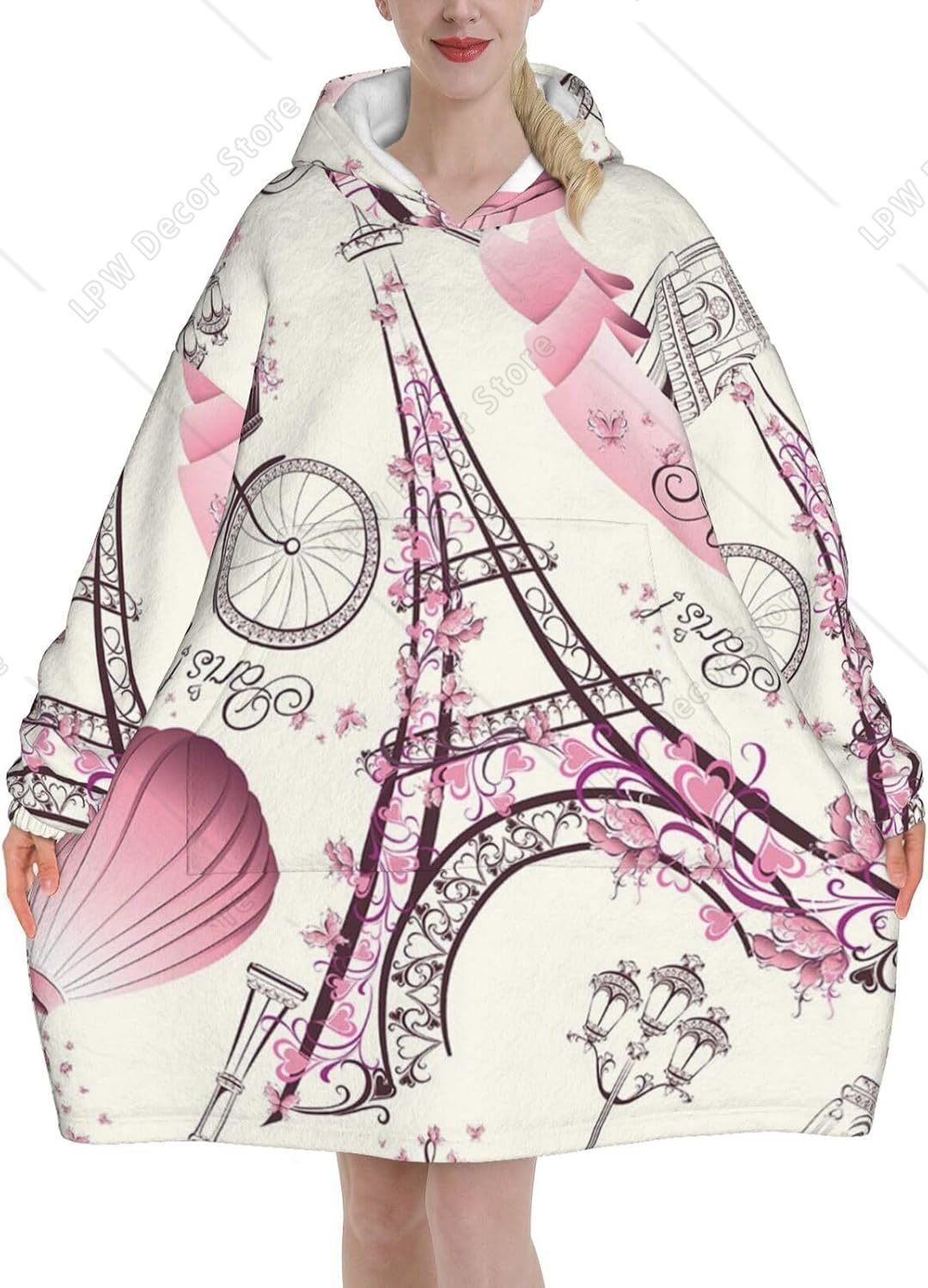 Paris Tower Flower Print Blank - Home Textiles Paris ulasan dan harga