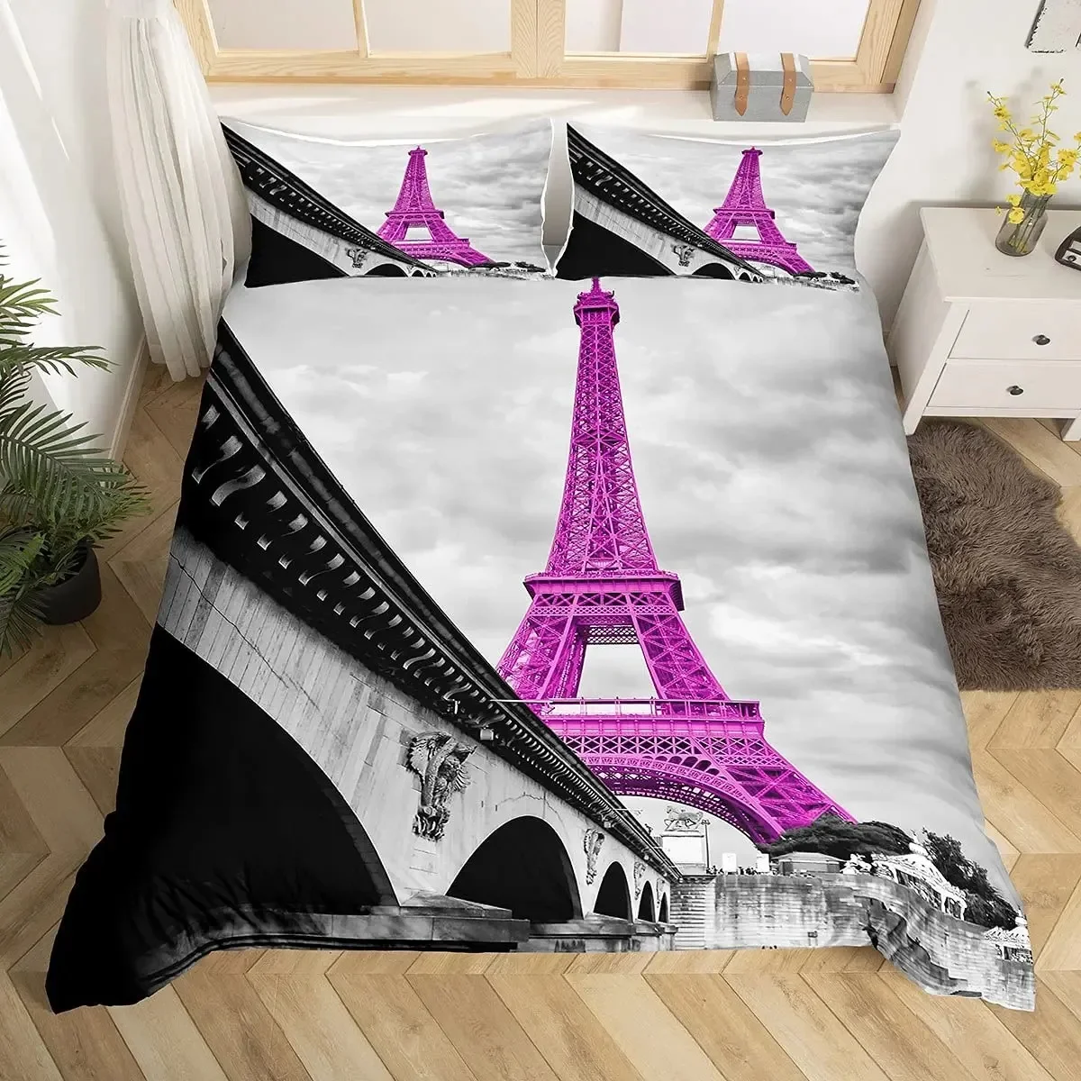 Eiffel Tower Paris Theme Comfo - Home Textiles Paris ulasan dan harga