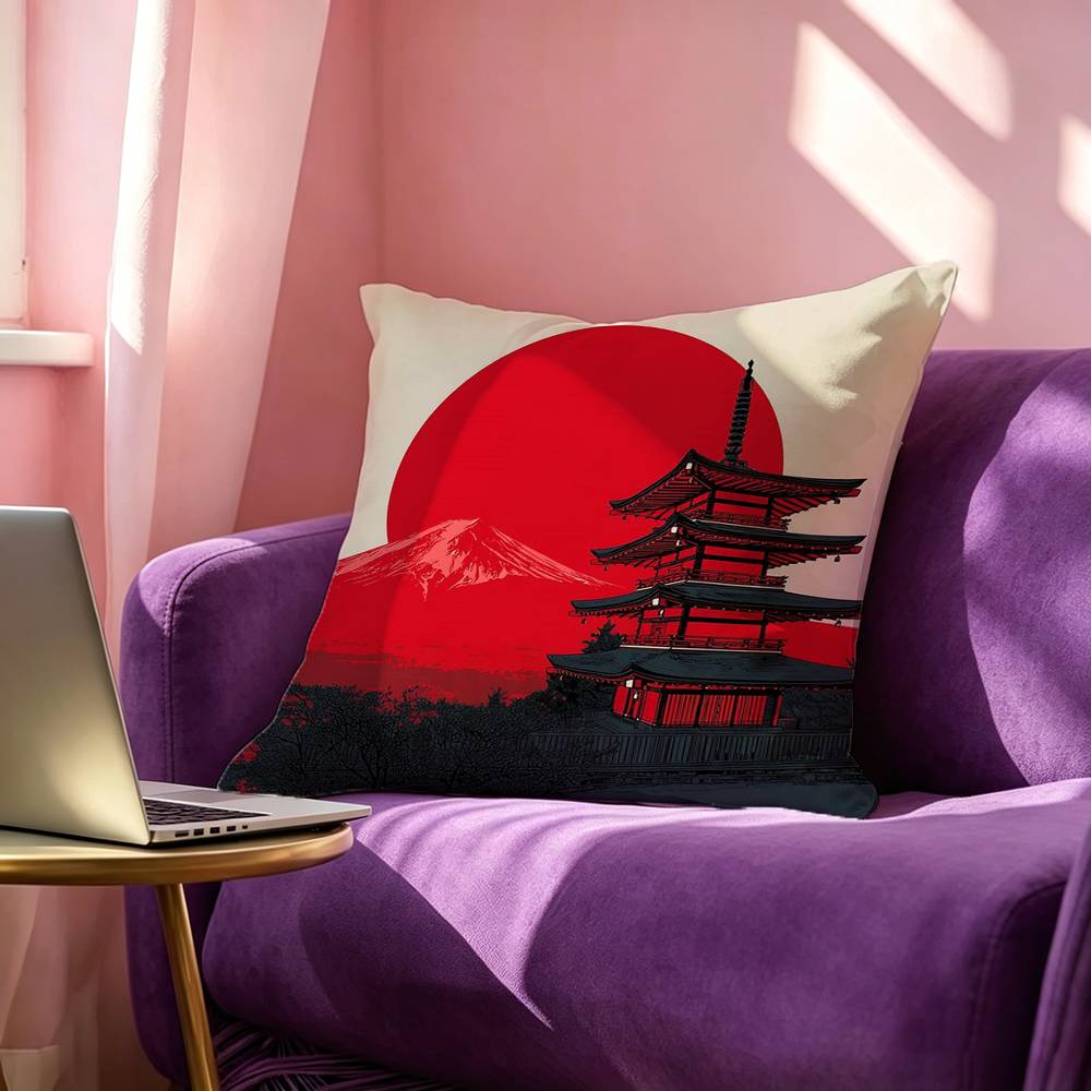 S-Surreal art Woman with Mt Fu - Home Art Textiles ulasan dan harga