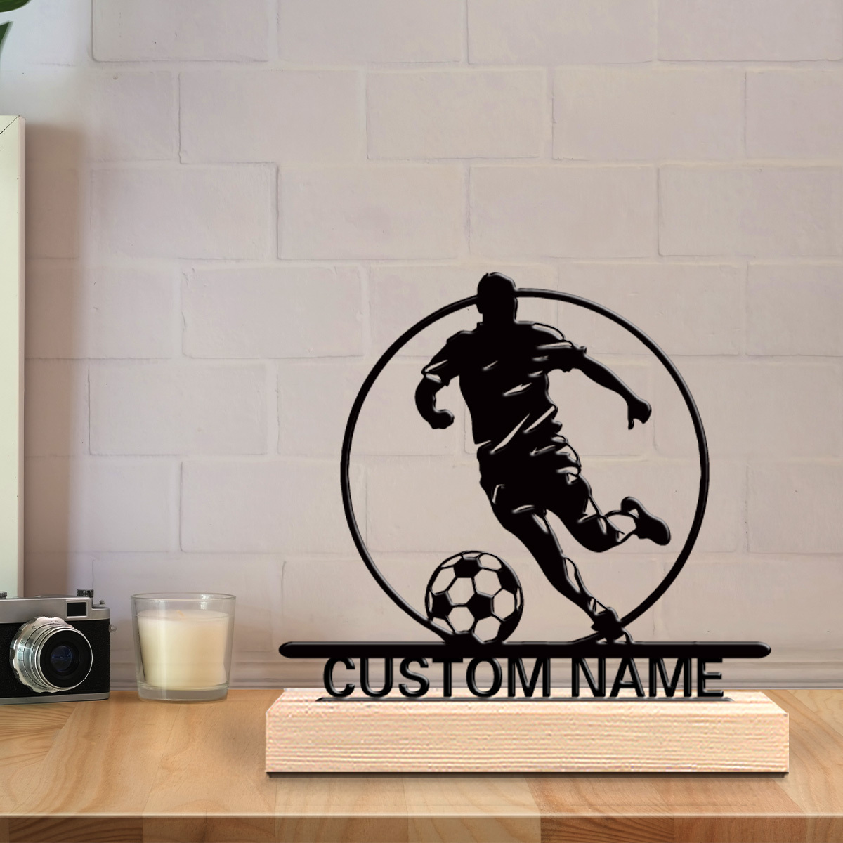 Custom Soccer Player Metal Sta - Home Textiles Products ulasan dan harga