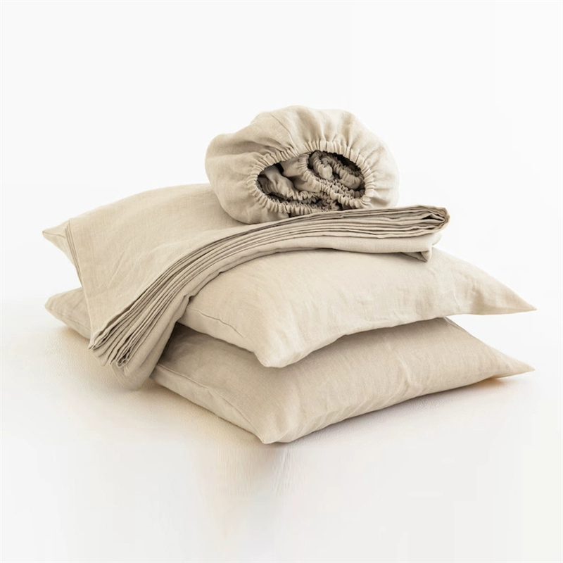 100% Linen Soft Bed Sheets, Qu - Fitted Sheet Deep ulasan dan harga