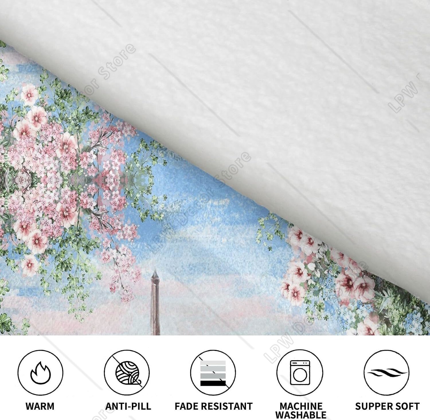 Tower Paris Print Blanket Hood - Home Textiles Paris ulasan dan harga