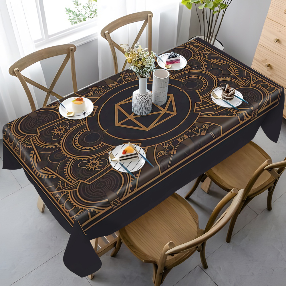 Steampunk Black Golden Gear Pa - Home And Textiles ulasan dan harga