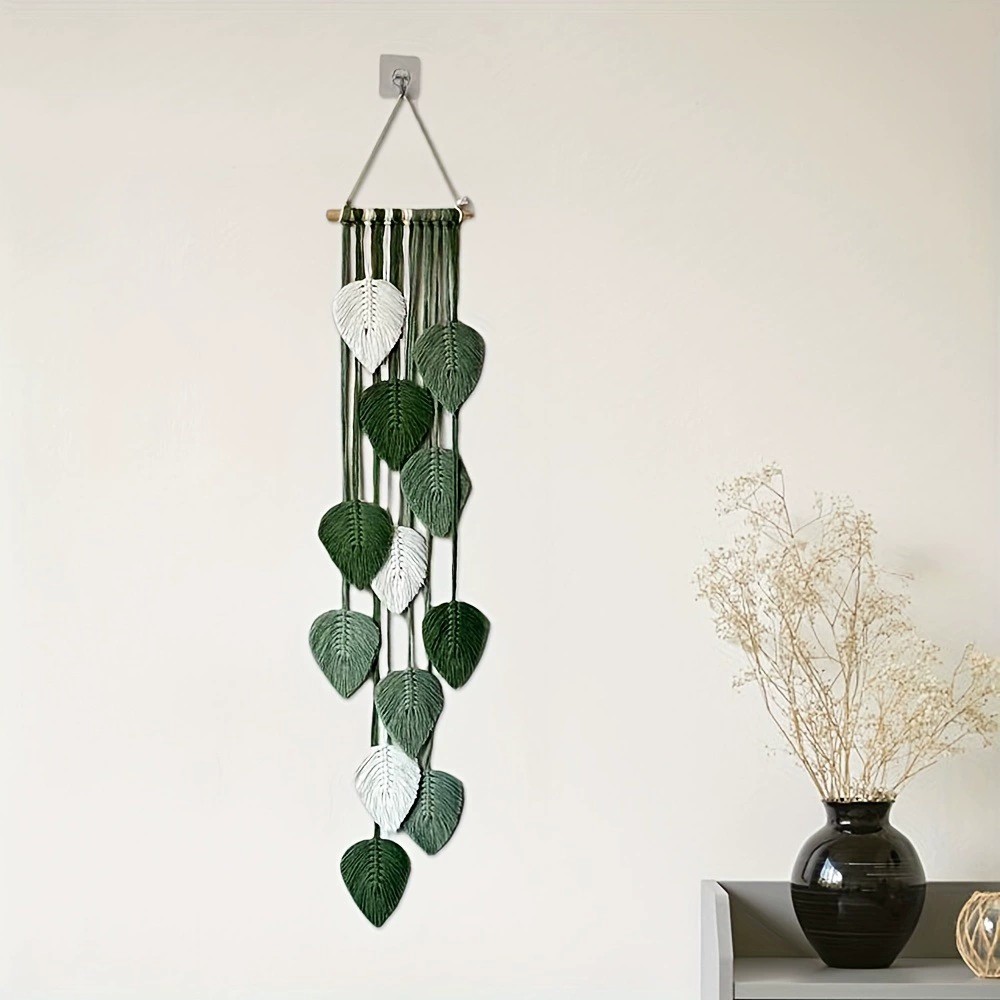 Handwoven Leaf Wall Hanging Ta - Home Art Textiles ulasan dan harga