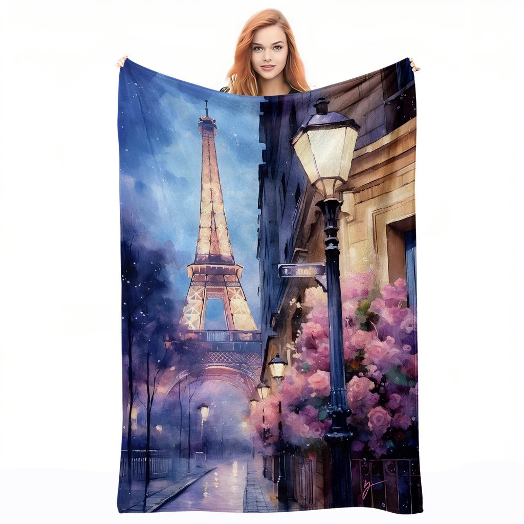 Paris Night Scene Pattern Flan - Home Textiles Paris ulasan dan harga