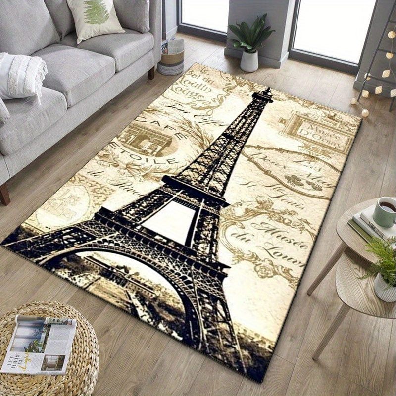 Eiffel Tower Paris Themed Rug  - Home Textiles Paris ulasan dan harga