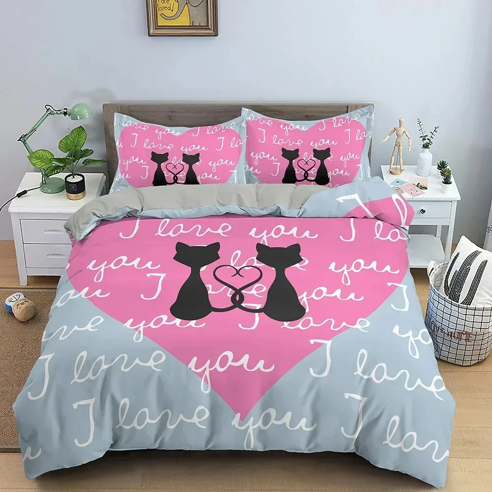 3D Love Heart Duvet Cover Pari - Home Textiles Paris ulasan dan harga