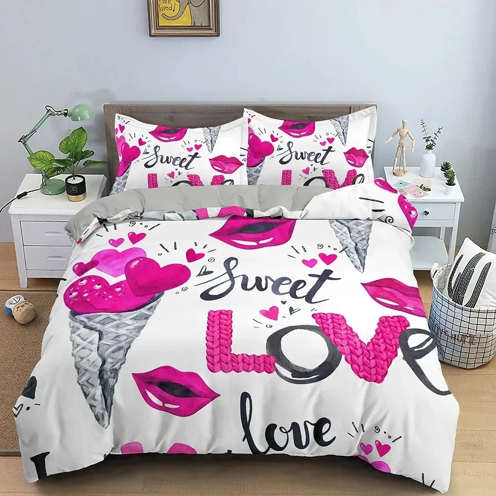 3D Love Heart Duvet Cover Pari - Home Textiles Paris ulasan dan harga