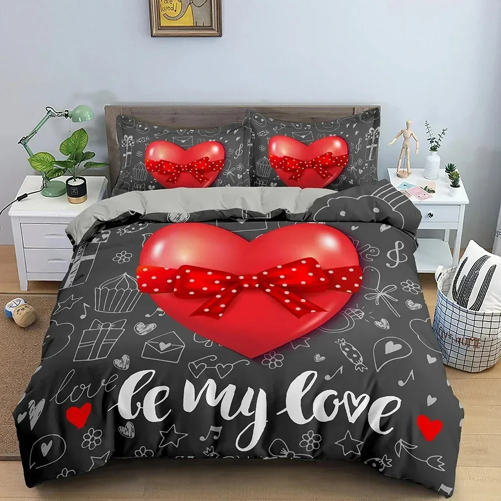 3D Love Heart Duvet Cover Pari - Home Textiles Paris ulasan dan harga