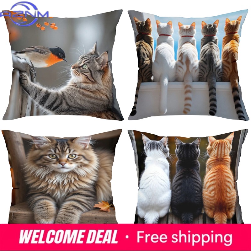 Cute Cat Pillows With Differen - Home Textiles Images ulasan dan harga