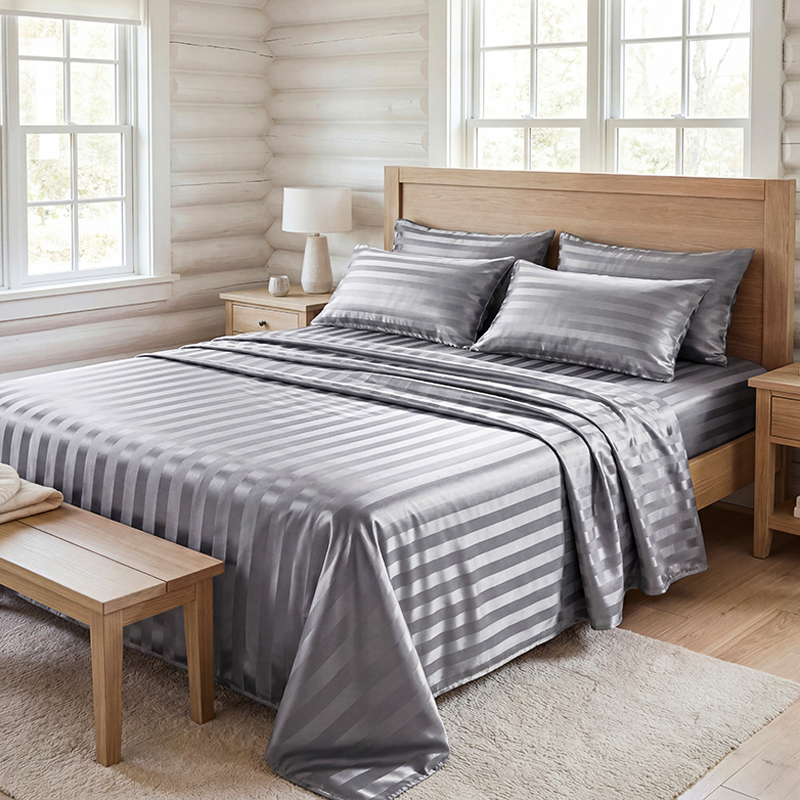 Wrinkle Resistant Striped Sati - Fitted Sheet Deep ulasan dan harga