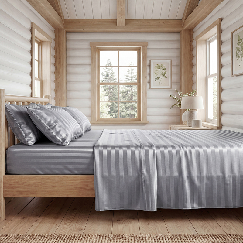 Wrinkle Resistant Striped Sati - Fitted Sheet Deep ulasan dan harga