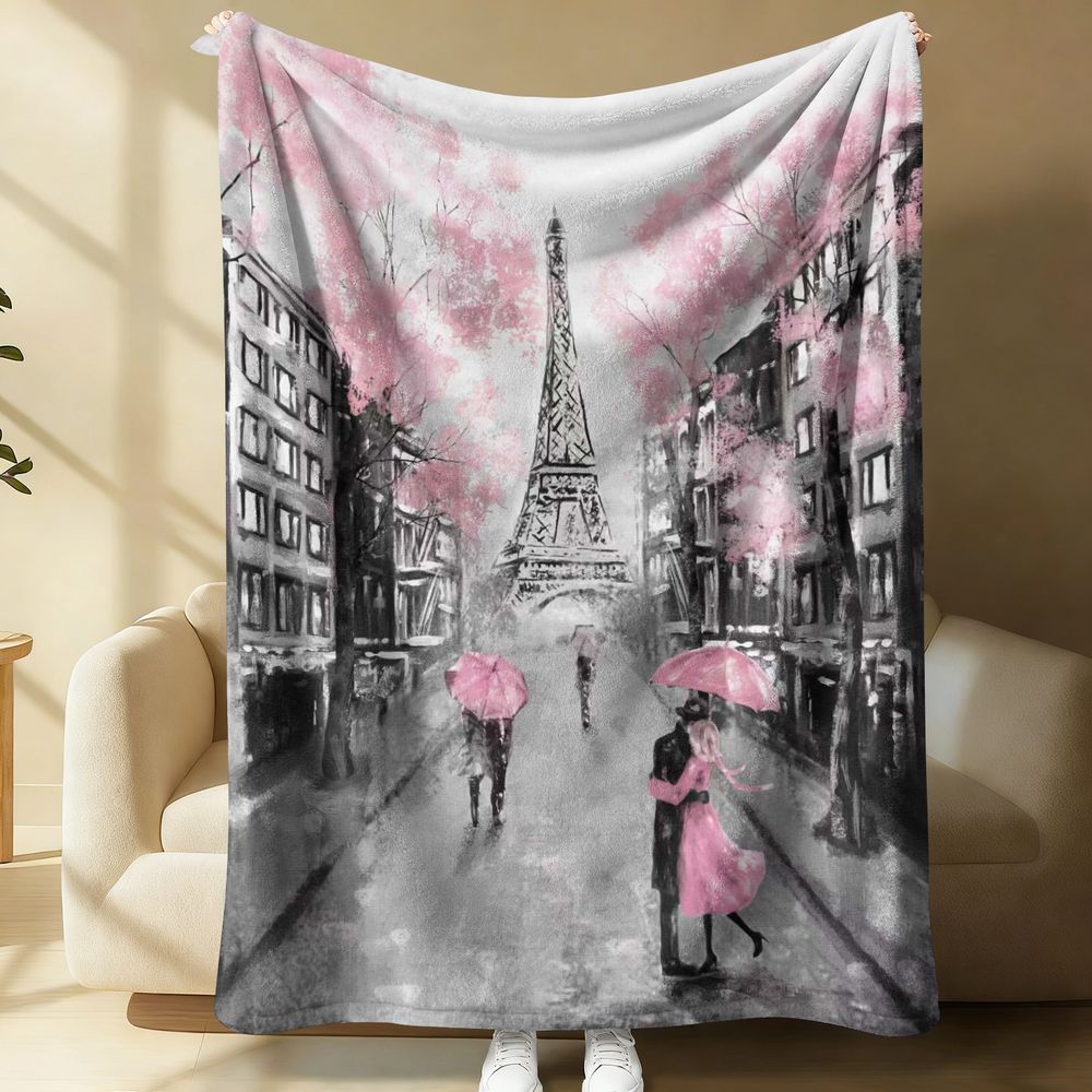 Paris Rainy Day Romantic Flann - Home Textiles Paris ulasan dan harga