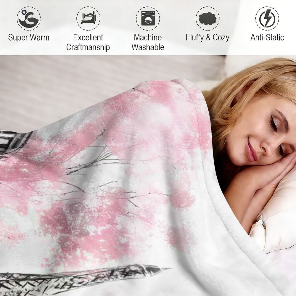 Paris Rainy Day Romantic Flann - Home Textiles Paris ulasan dan harga
