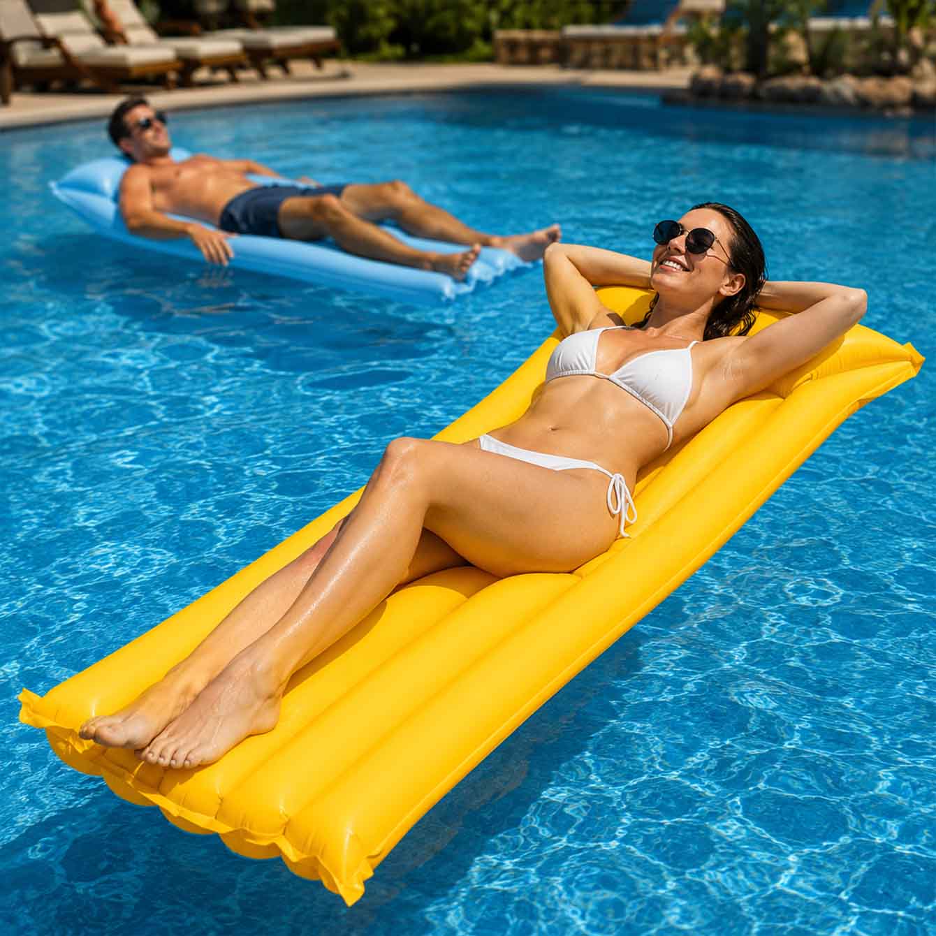 1PC Pool Float Bed Inflatable  - Fitted Sheet Deep ulasan dan harga