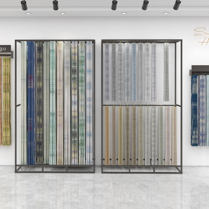 Curtain shop large display rac - Home Textiles Exhibition ulasan dan harga