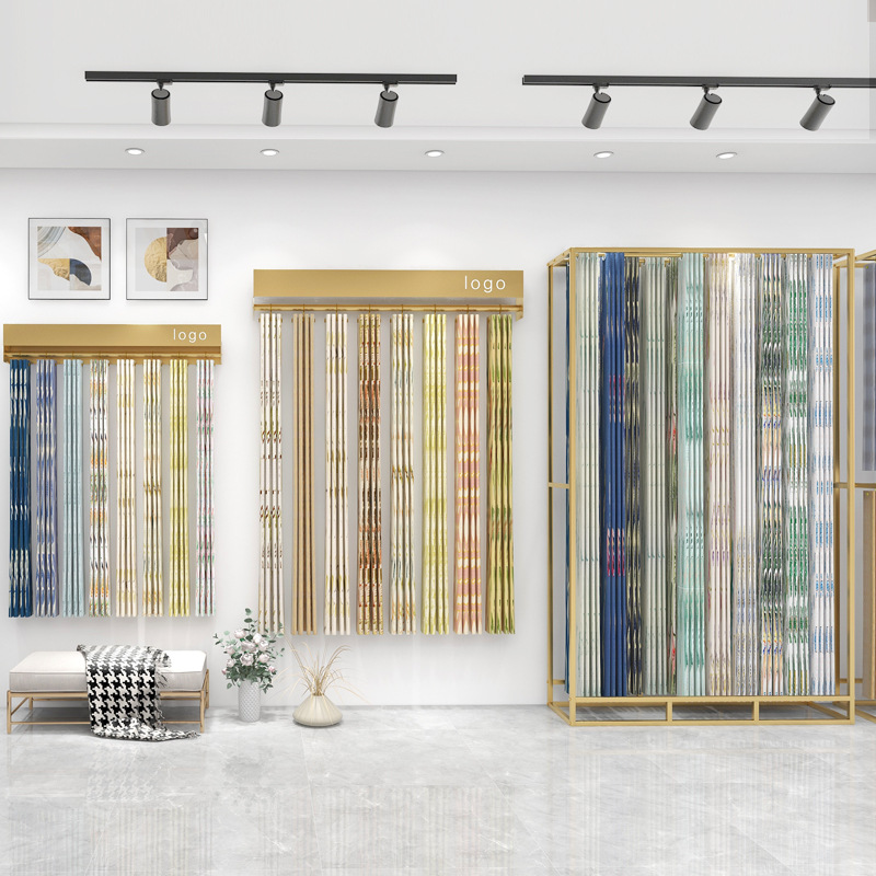 Curtain shop large display rac - Home Textiles Exhibition ulasan dan harga