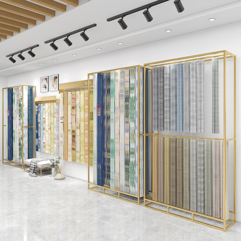 Curtain shop large display rac - Home Textiles Exhibition ulasan dan harga